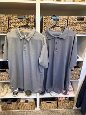 Drake Men’s Gray Polo Pair - Light and Charcoal Gray